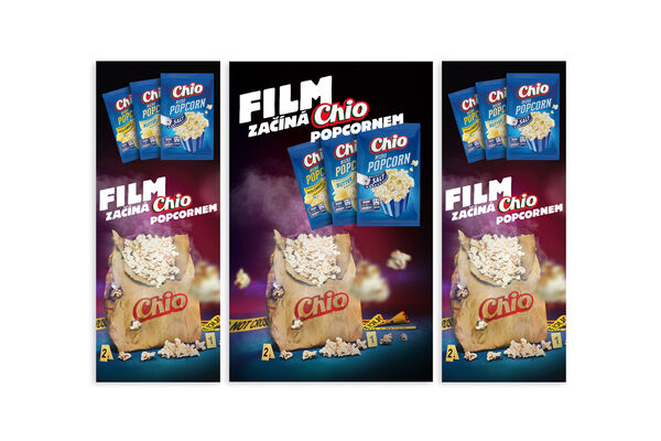 Vizualizace promo stánku Chio Popcorn