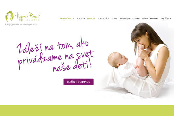 Návrh webu Hypno Porod